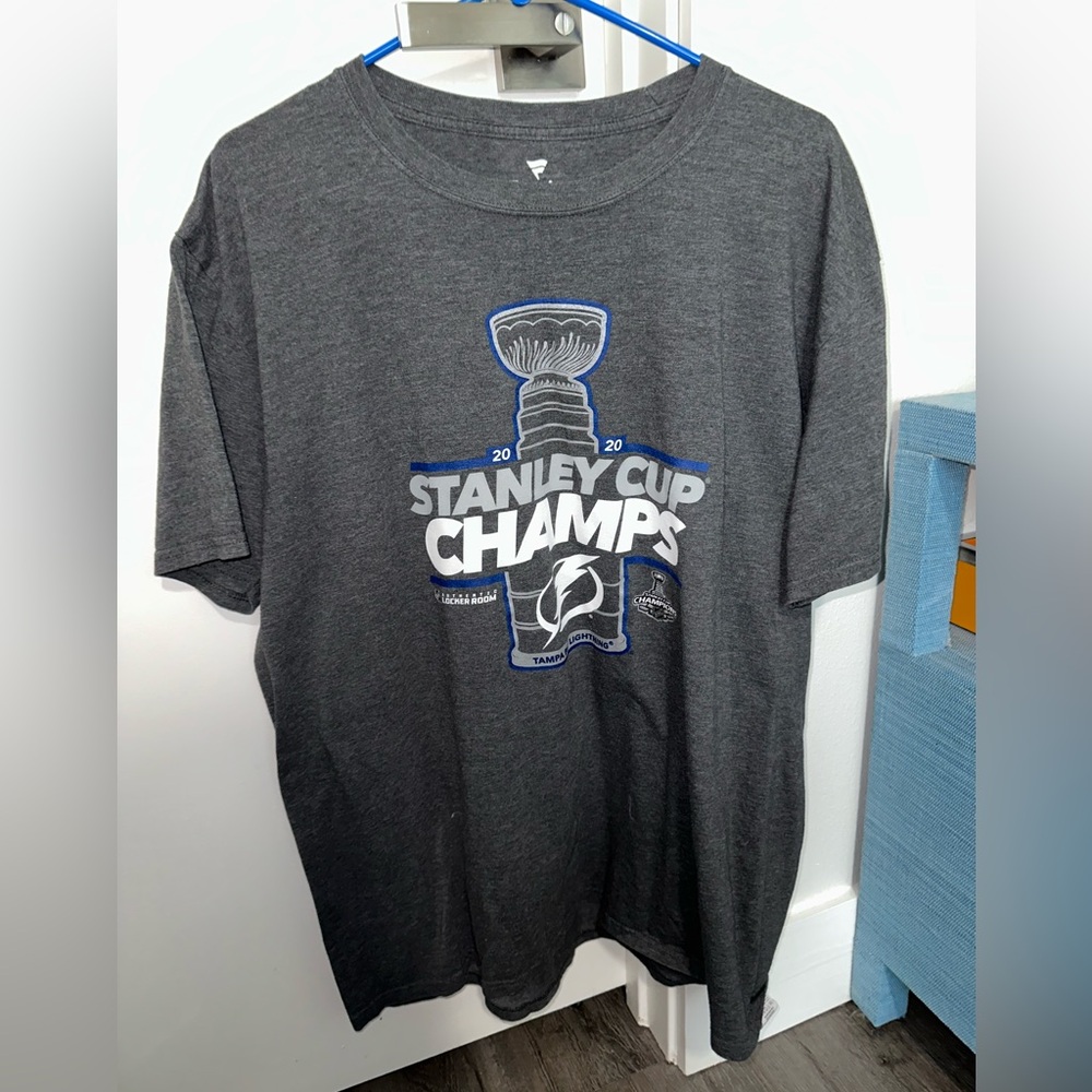 Tampa Bay Lightning 2020 Stanley Cup Champions Charcoal T-Shirt